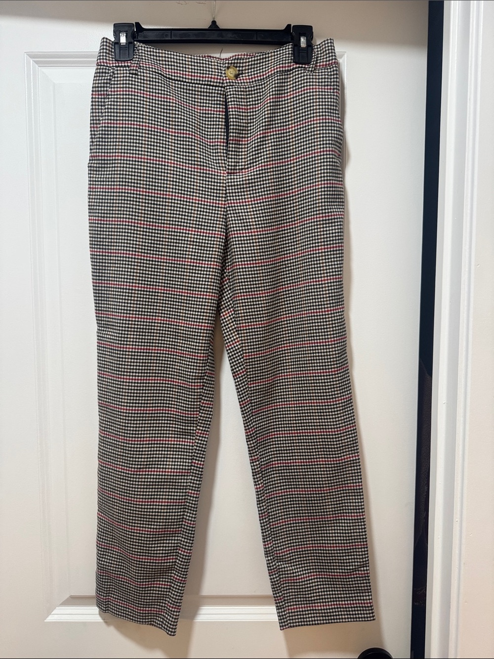 RSQ Straight-Leg Houndstooth Pants in Black, White & Red